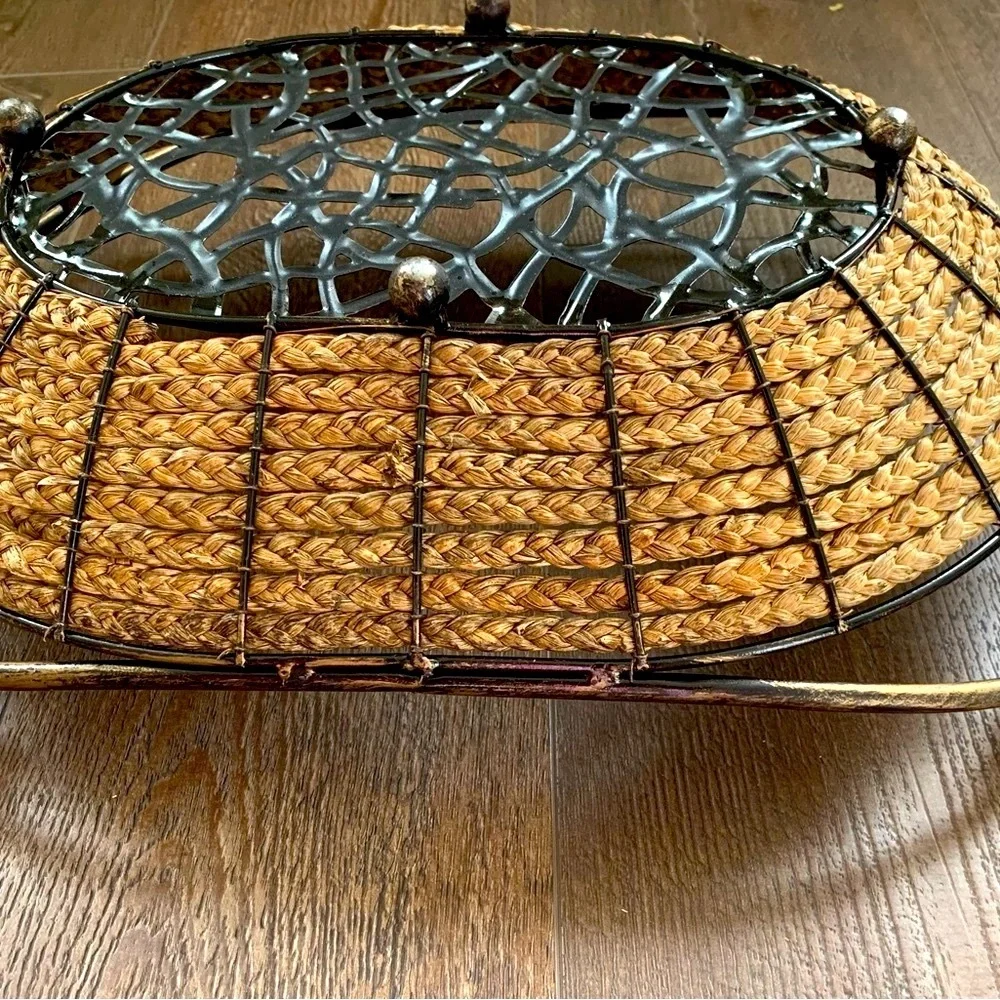 Woven Basket with Metal Frame